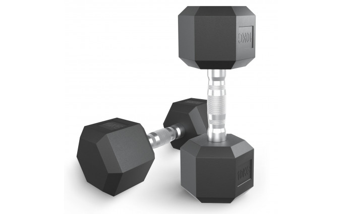 Гантель гексагональная UNIX Fit обрезиненная 10 кг Гантель гексагональная UNIX Fit обрезиненная 10 кг
